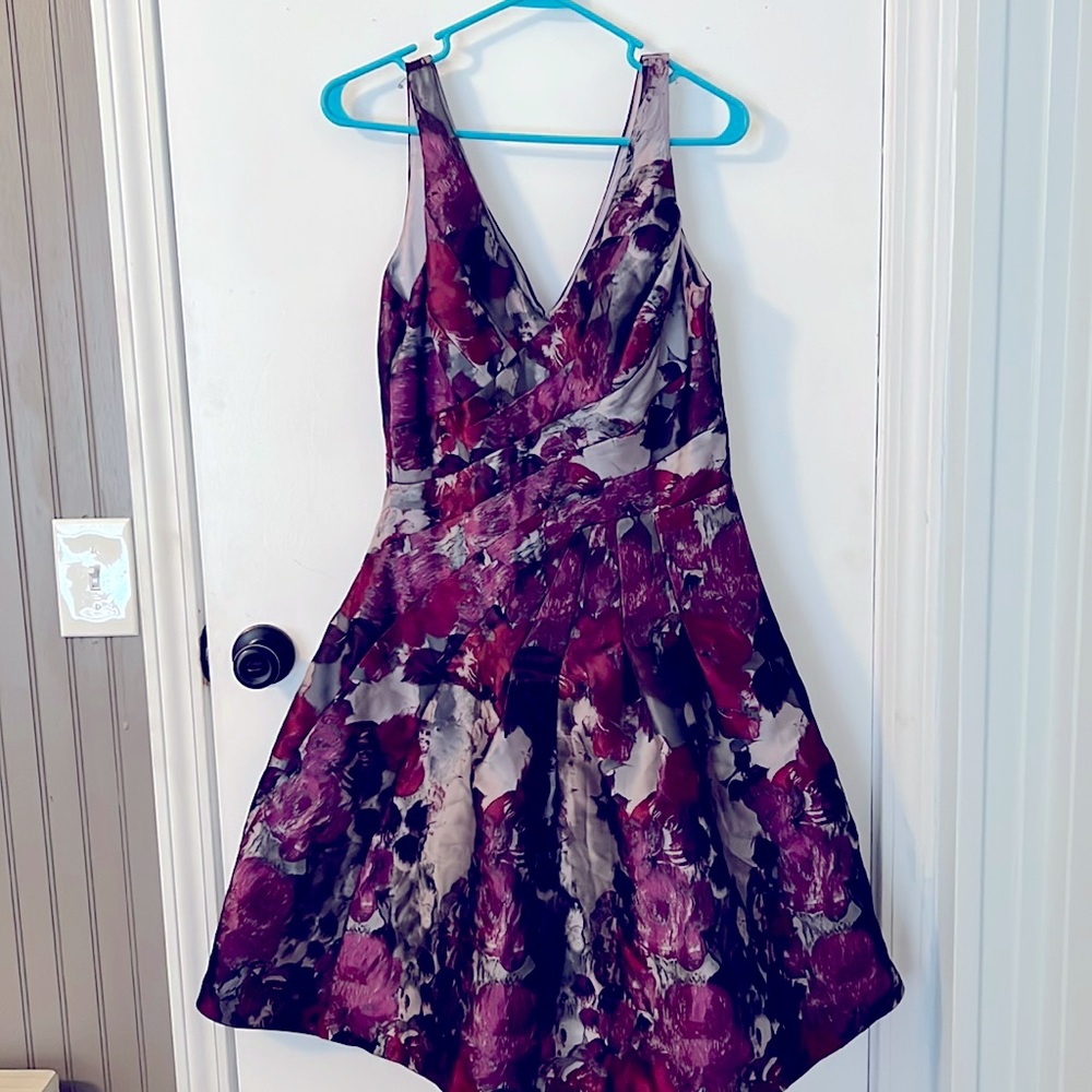 White House Black Market Dinner Dress Purple/Silver size 8